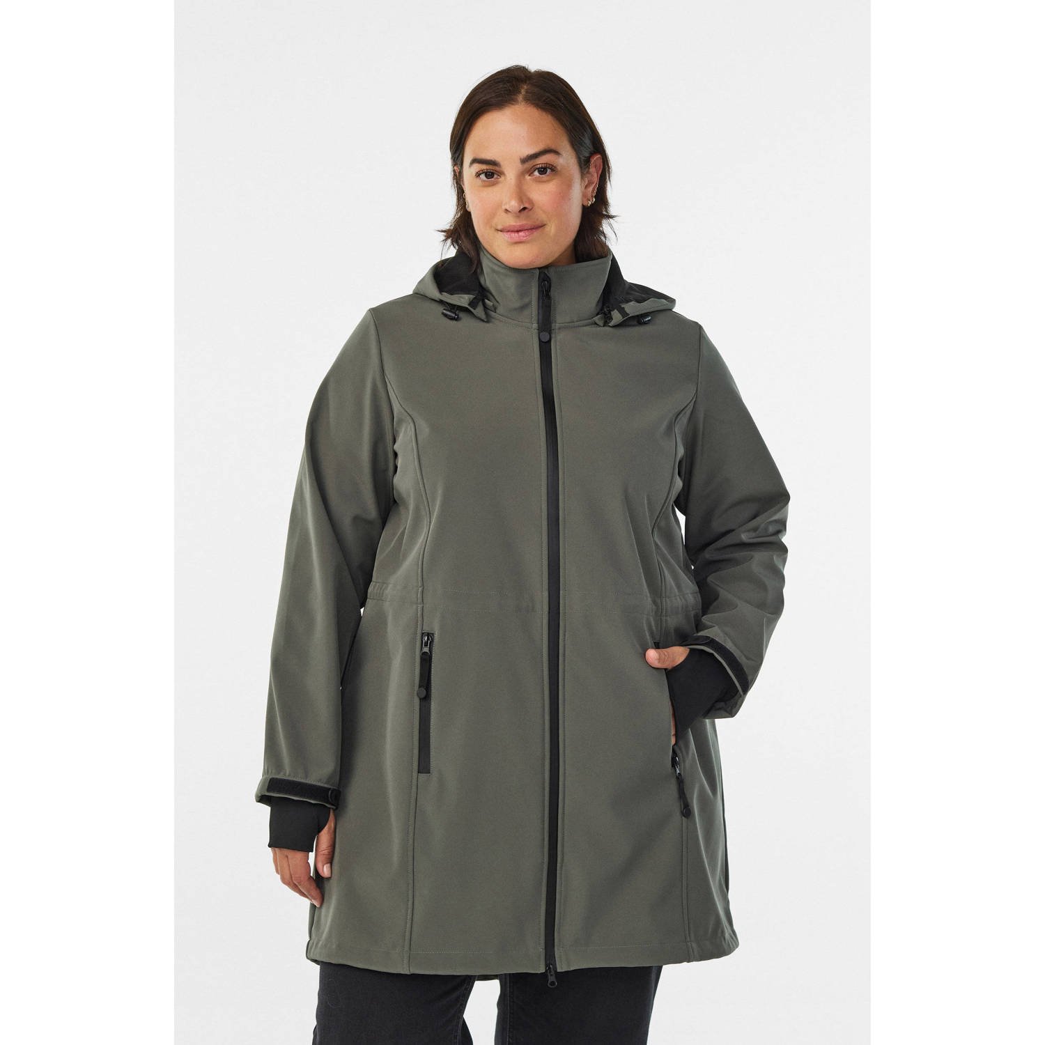 Zizzi softshell jas groen