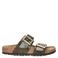 Birkenstock Sydney Cushion Buckle slippers met slangenprint bruin