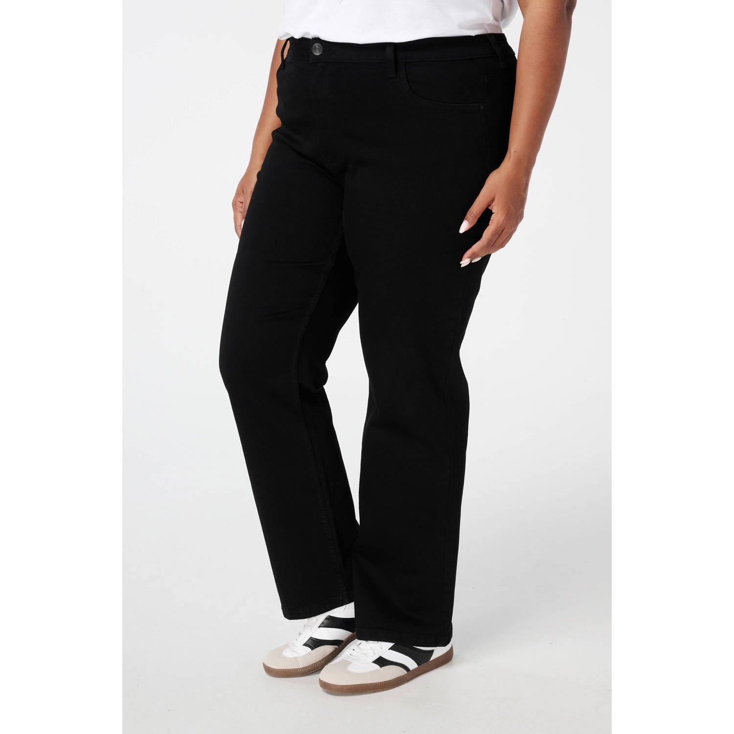 MS Mode straight leg jeans zwart
