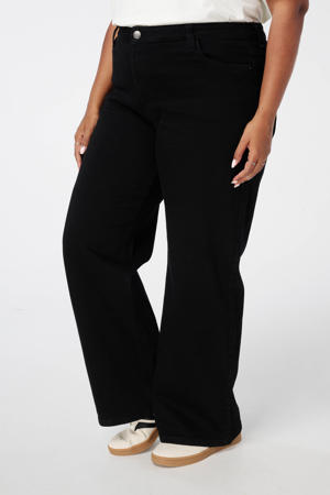 high waist wide leg jeans zwart