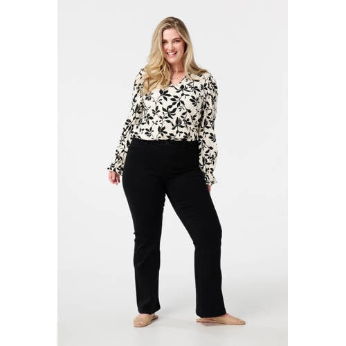 MS Mode high waist flared jeans zwart afbeelding