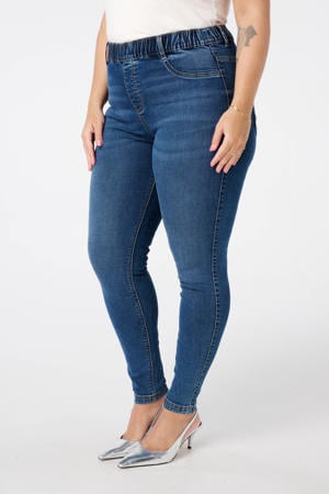 high waist skinny jeans medium blue denim