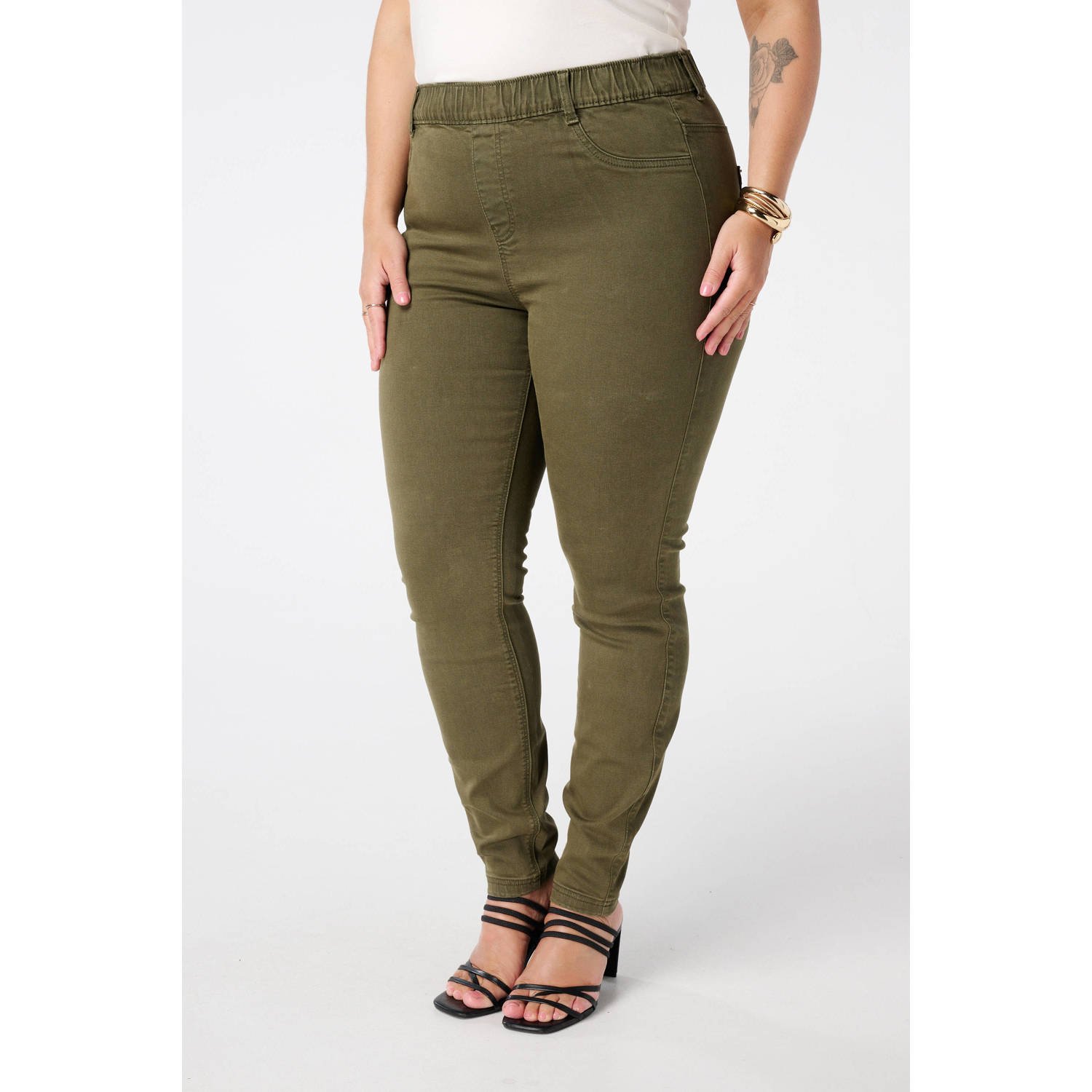 MS Mode skinny jeans kaki