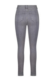 thumbnail: Grijze dames MS Mode high waist skinny jeans van denim met rits- en knoopsluiting en effen