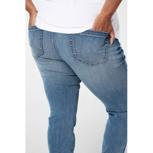 MS Mode high waist skinny jeans medium blue denim afbeelding