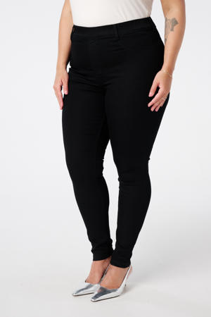 denim skinny regular waist broek zwart