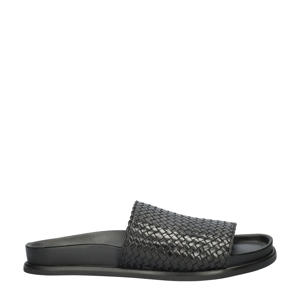   leren slippers zwart