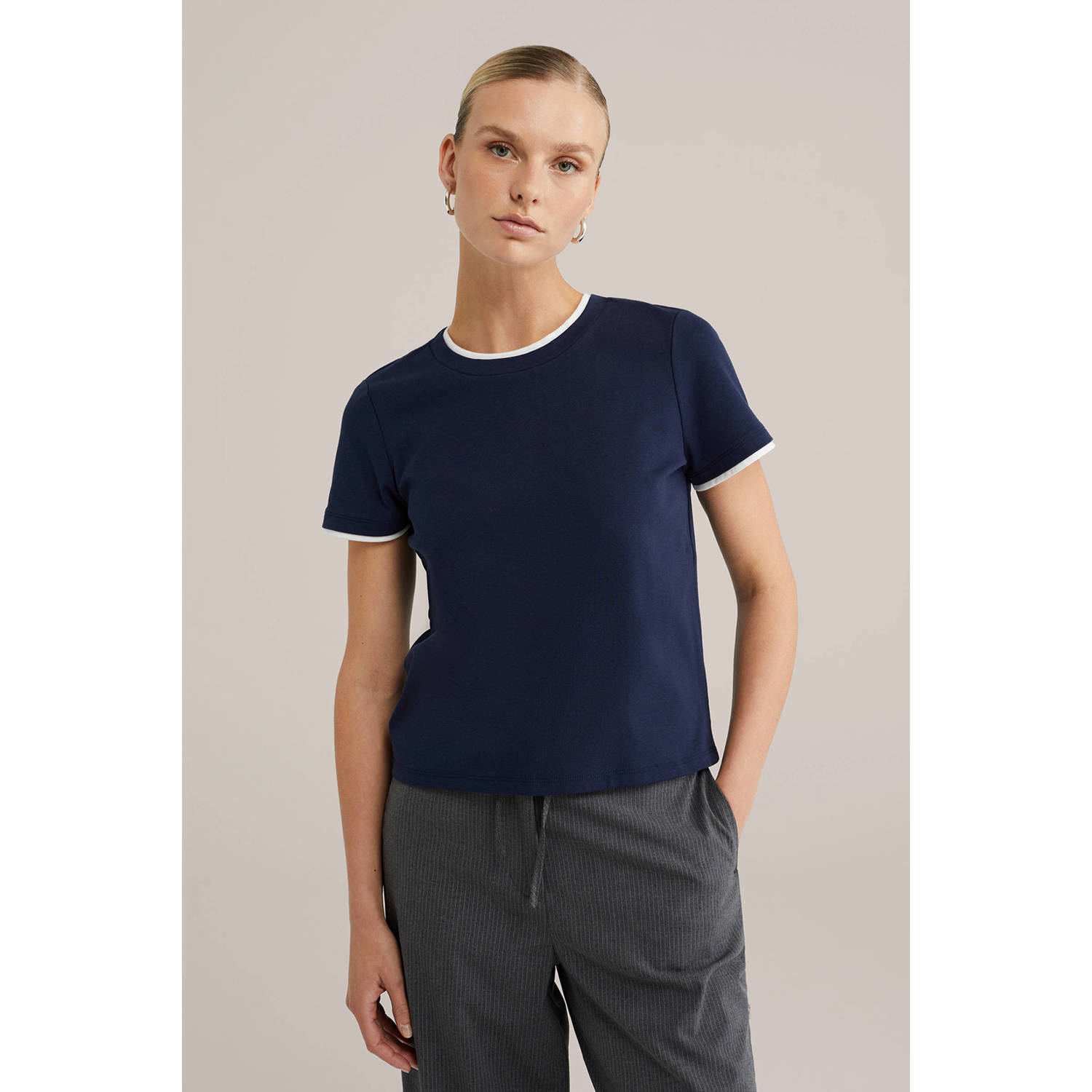 WE Fashion T-shirt donkerblauw