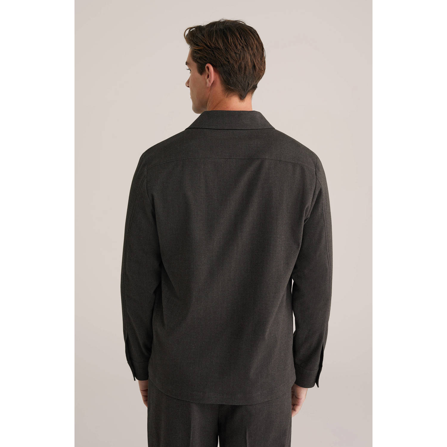 WE Fashion overshirt grijsbruin