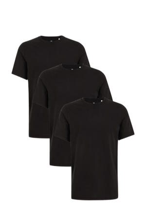 regular T-shirt zwart - (set van 3)