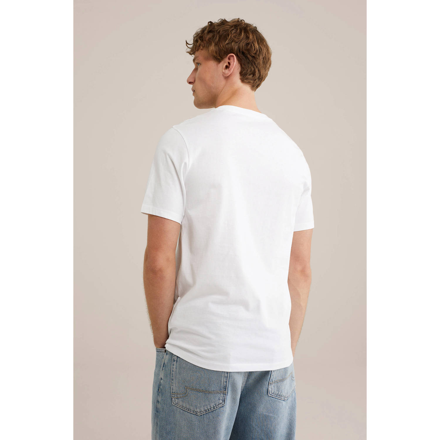 WE Fashion regular T-shirt wit (set van 3)