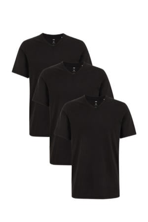 regular T-shirt zwart - (set van 3)
