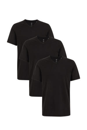 regular T-shirt zwart - (set van 3)