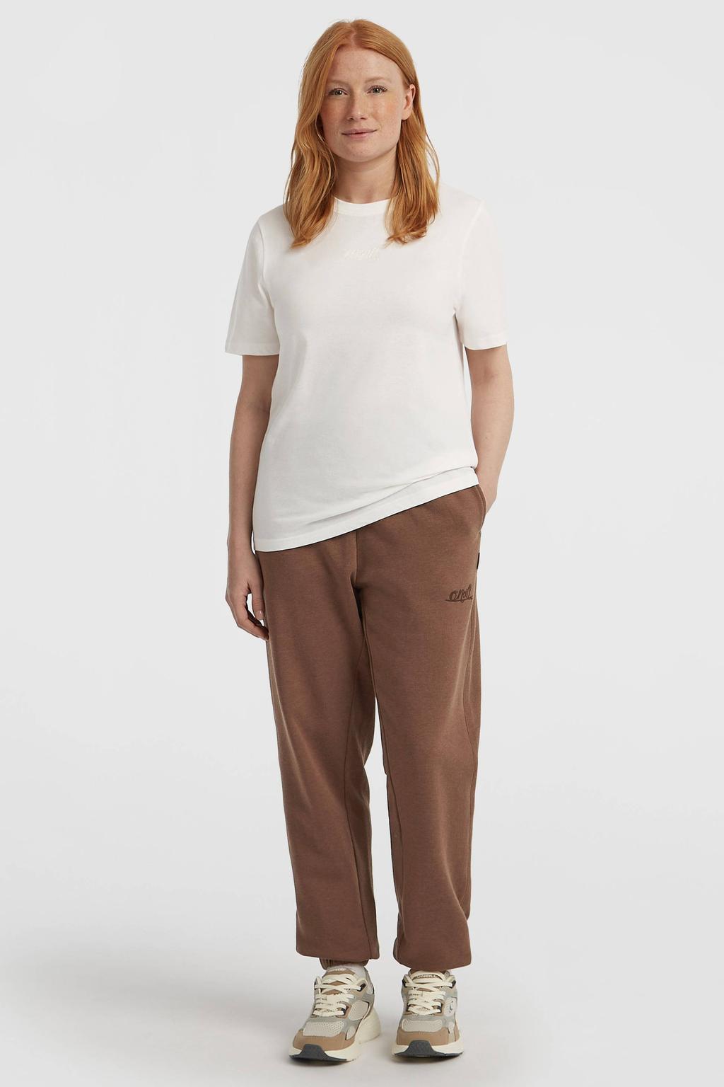 Donkerblauwe dames O'Neill joggingbroek van sweat materiaal met straight fit, regular waist en effen