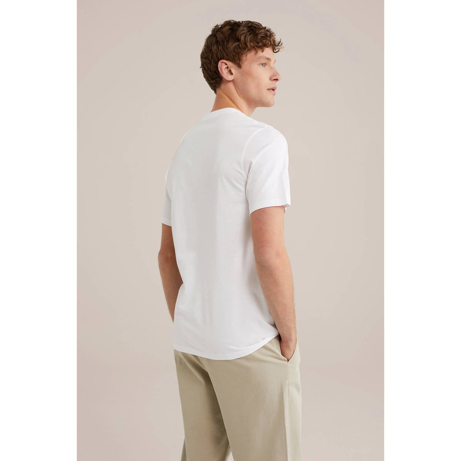 WE Fashion regular T-shirt wit (set van 3)