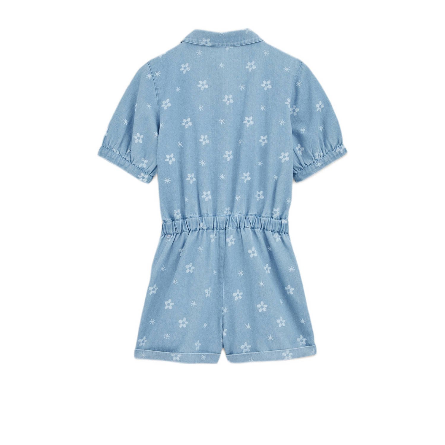 WE Fashion Blue Ridge light blue denim straight playsuit