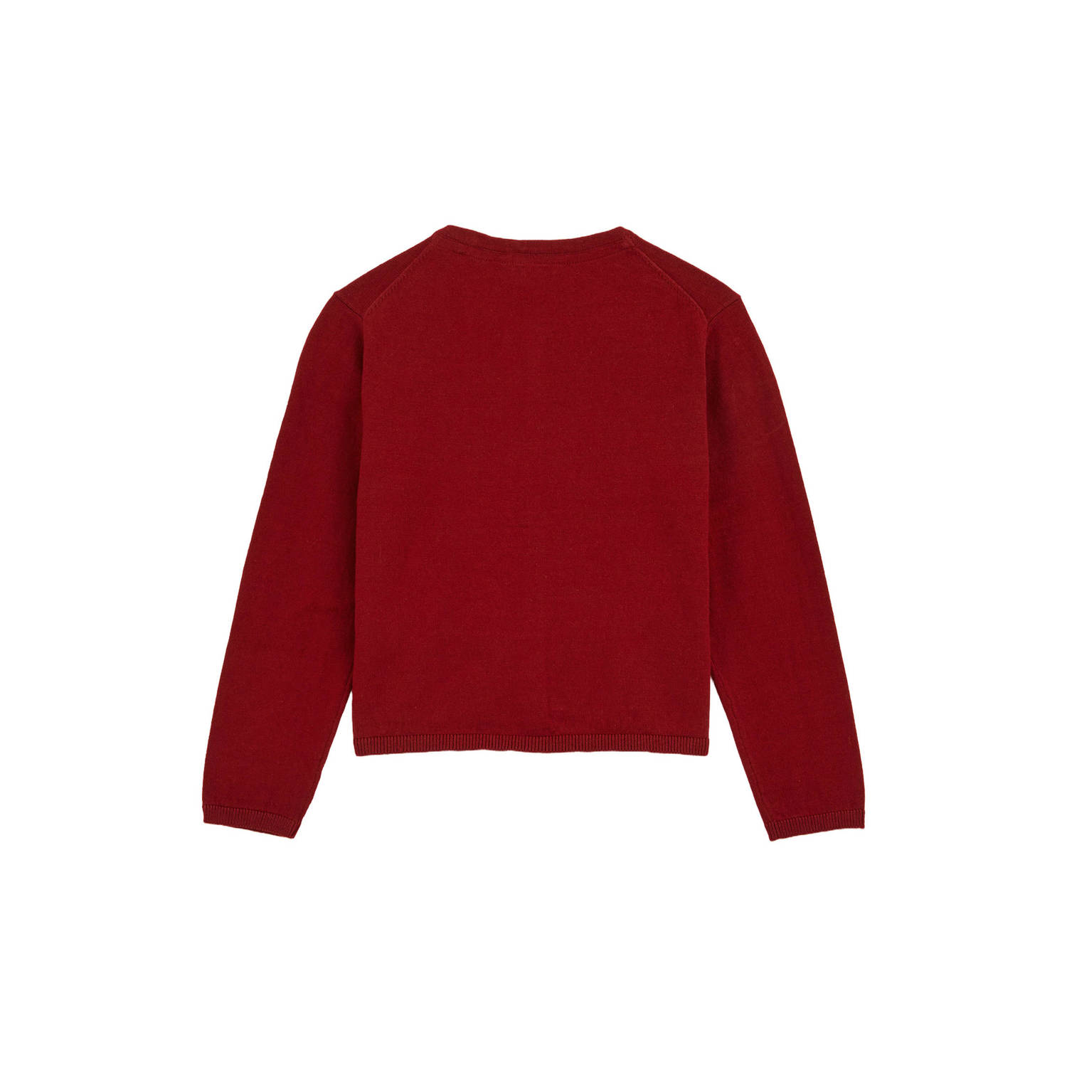 WE Fashion vest fijn gebreid donkerrood