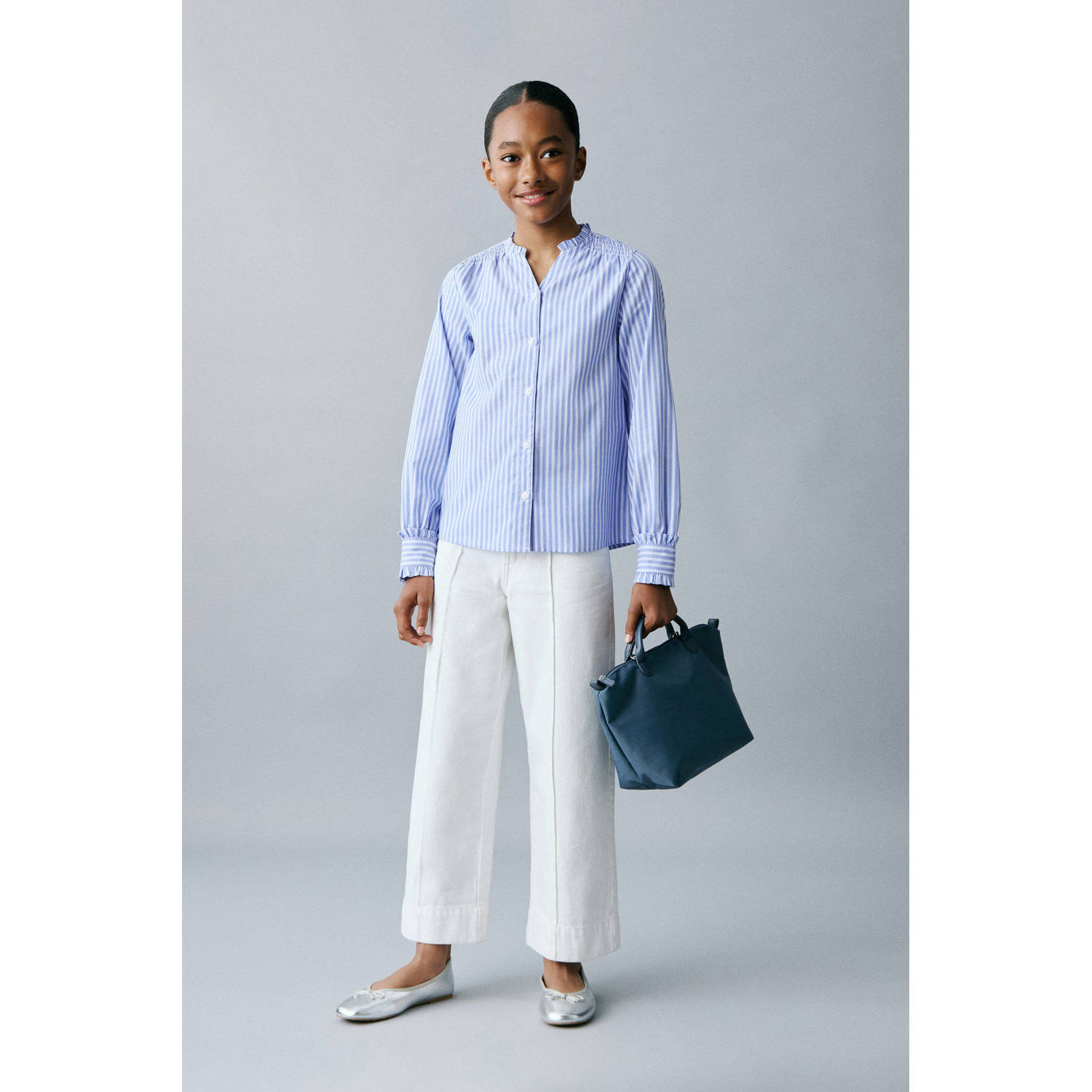 Mango Kids blouse lichtblauw
