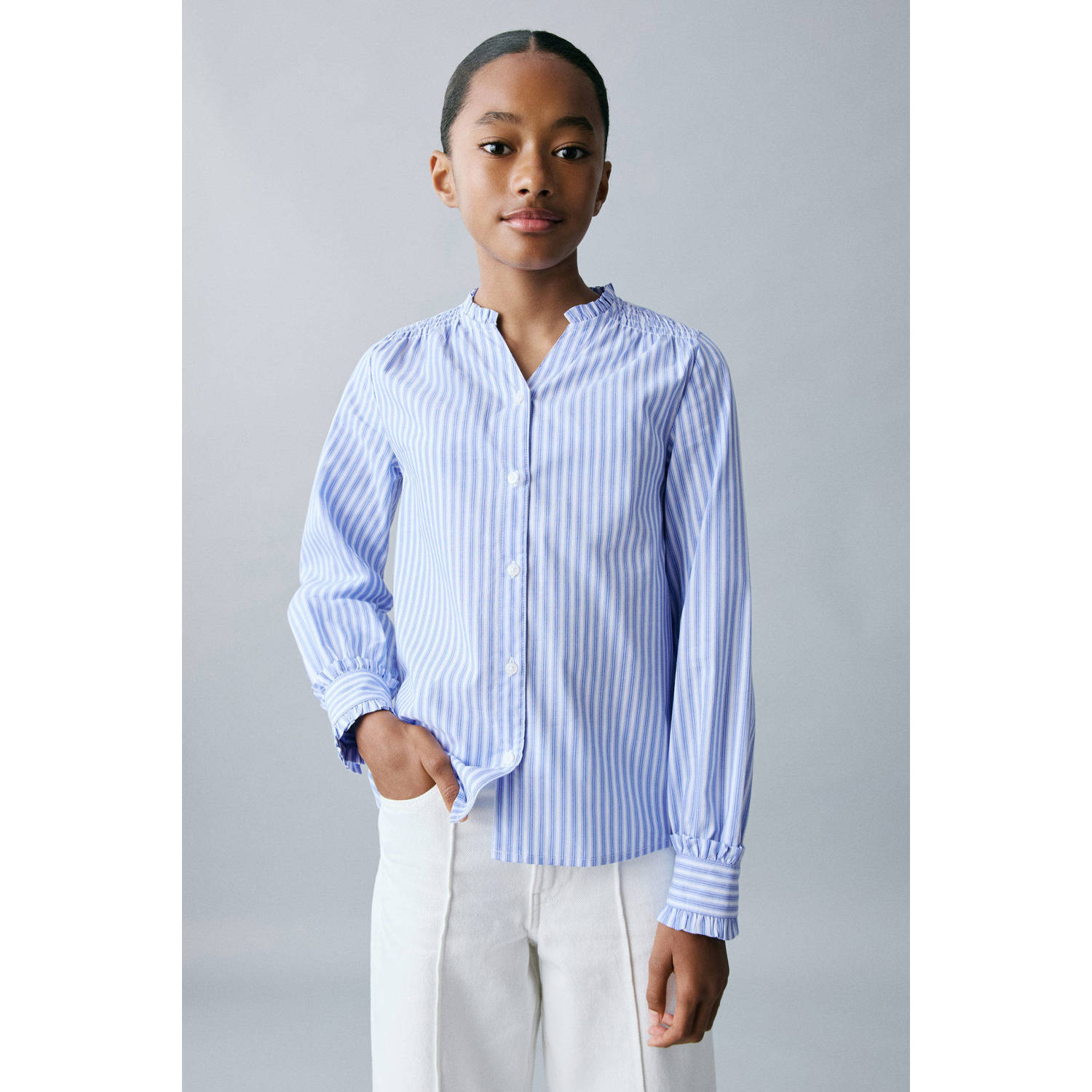 Mango Kids blouse lichtblauw