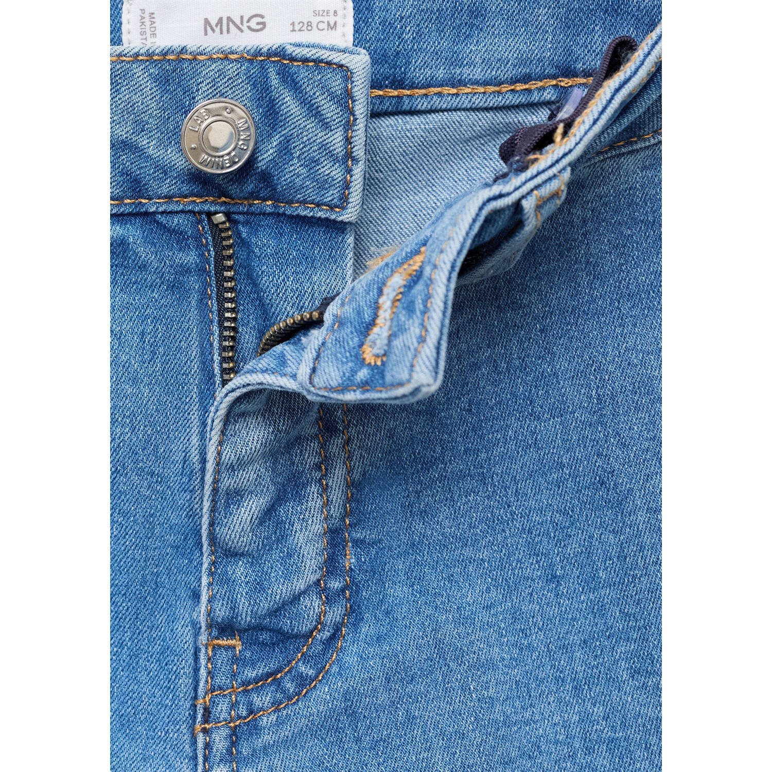Mango Kids wide leg jeans medium blue denim