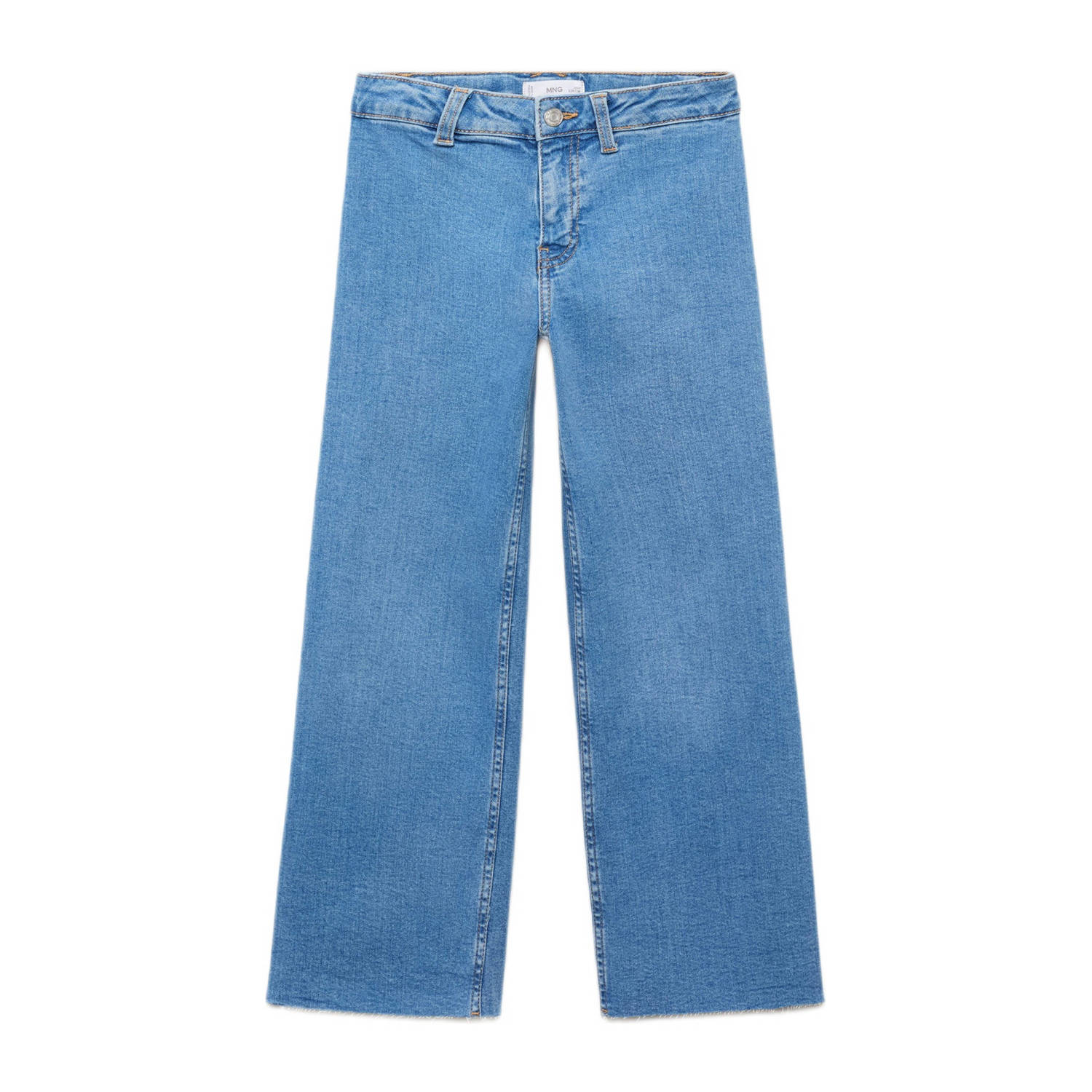Mango Kids wide leg jeans medium blue denim