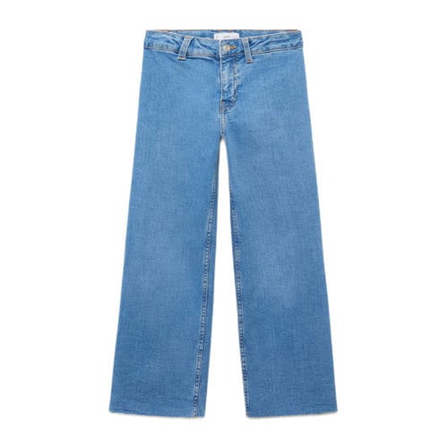 Mango Kids wide leg jeans medium blue denim afbeelding