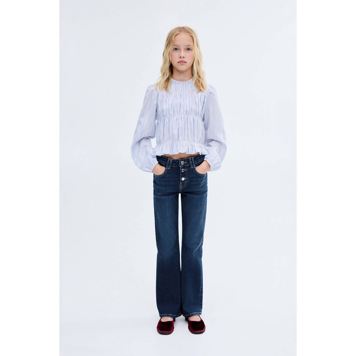 Mango Kids flared jeans dark blue denim