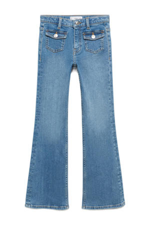 flared jeans medium blue denim