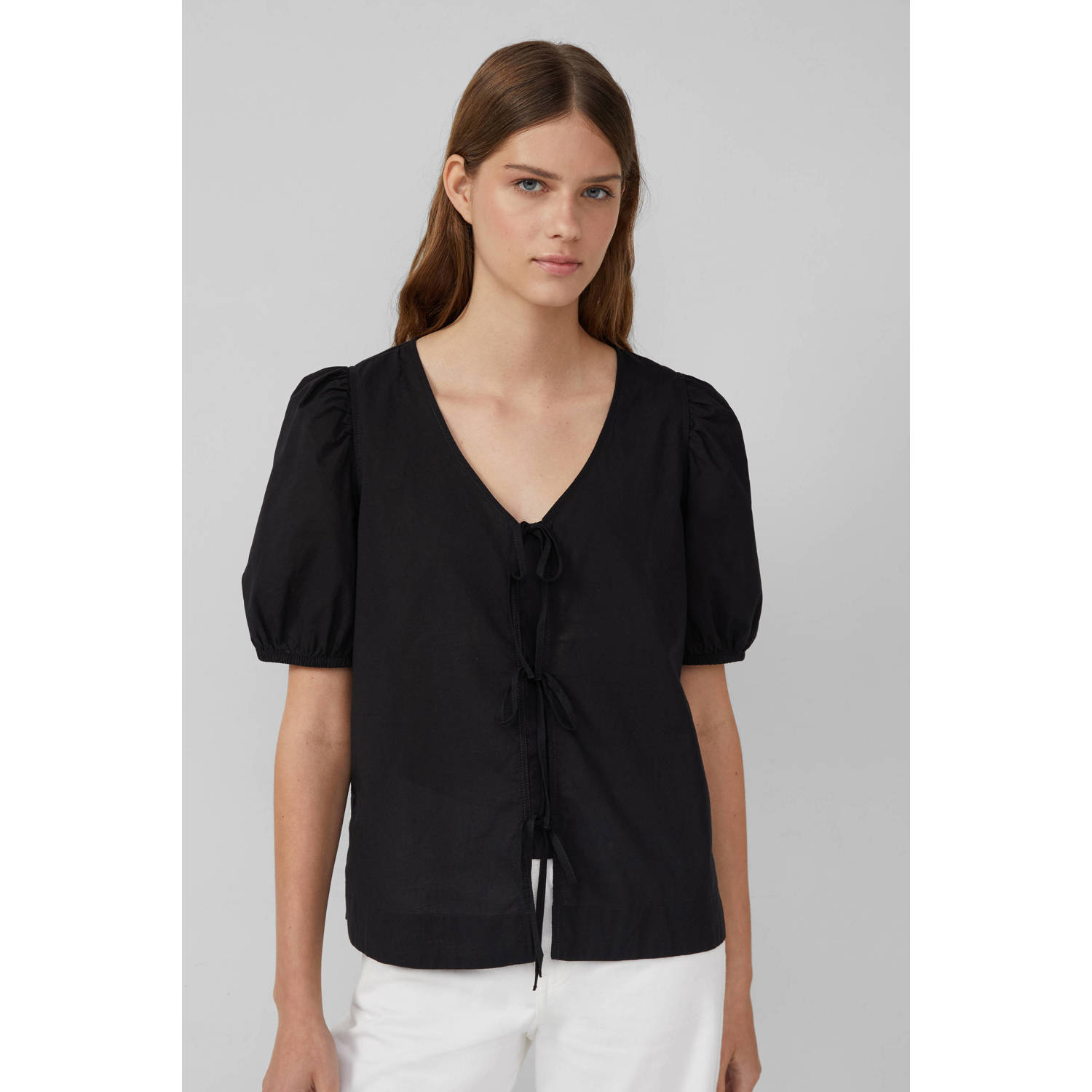 S.Oliver RED LABEL Regular fit katoenen blouse met V-hals