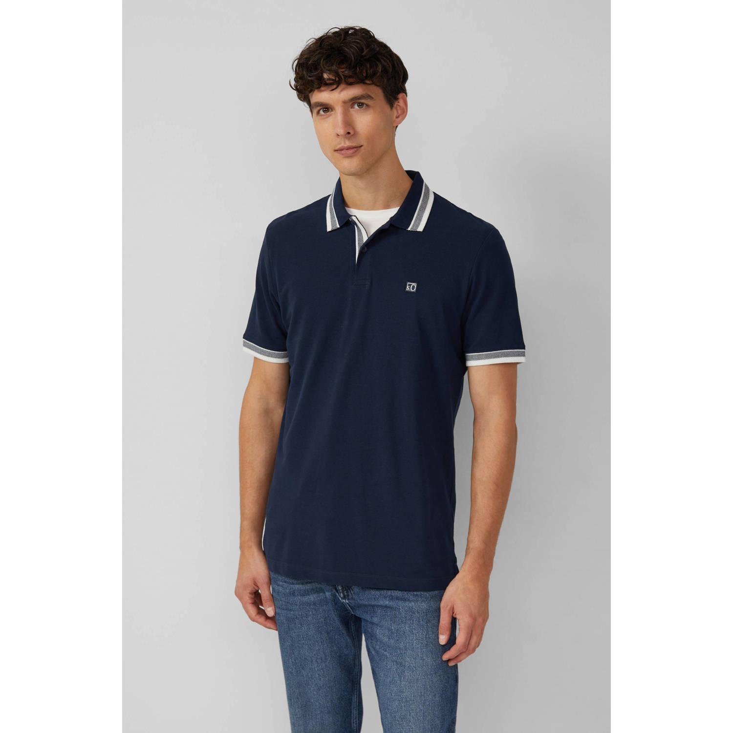 S.Oliver regular polo donkerblauw