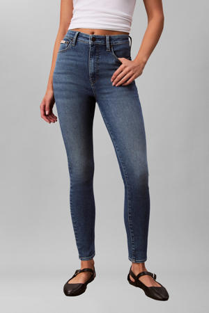 high waist skinny jeans medium blue denim