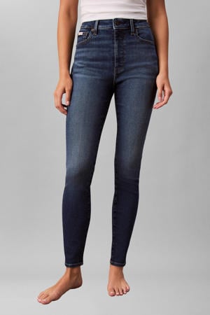 high waist skinny jeans medium blue denim