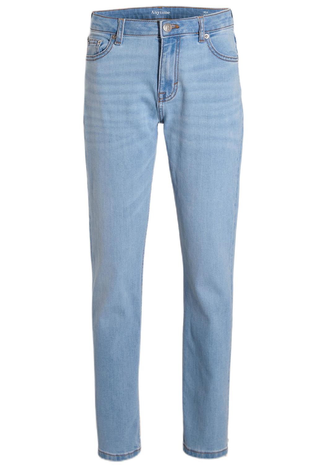 Light blue denim jongens Anytime loose fit jeans van denim met relaxed en effen