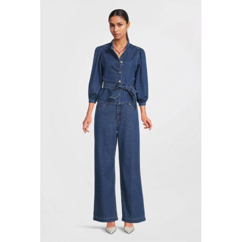 MSCH Copenhagen wide leg jeans dark blue denim afbeelding