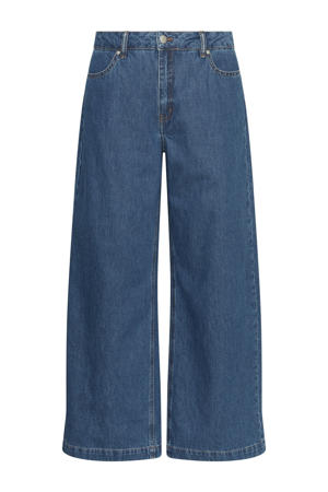 wide leg jeans dark blue denim
