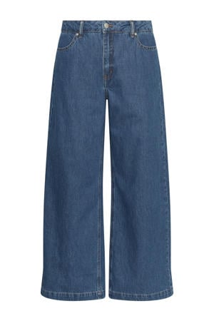 wide leg jeans dark blue denim