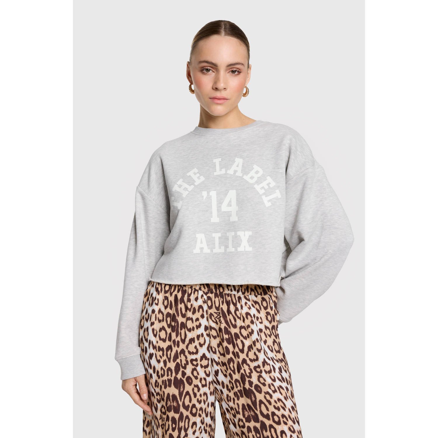 Alix the Label sweater grijs melange