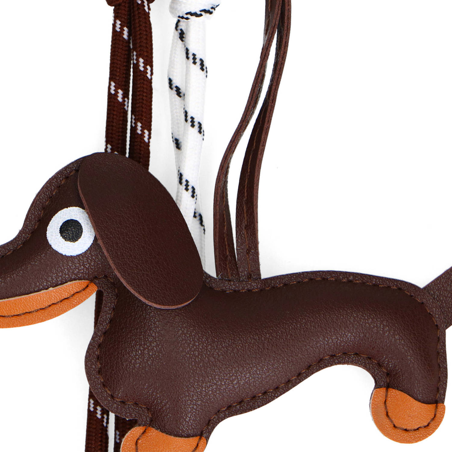Manfield leren sleutelhanger donkerbruin
