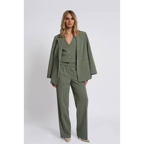 Fifth House straight regular waist casual broek groen afbeelding