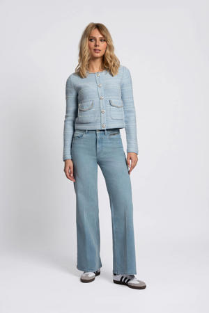 wide leg jeans light blue denim