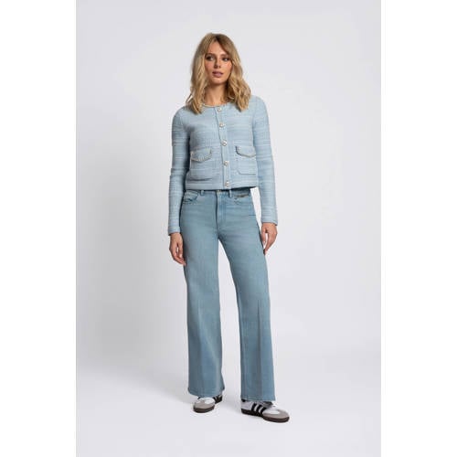 Fifth House wide leg jeans light blue denim afbeelding