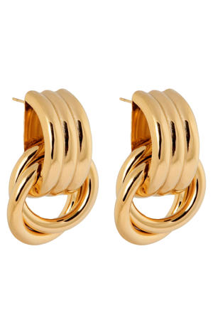 gold plated oorbellen Round Hoops