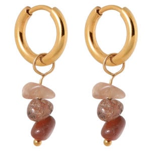 gold plated oorbellen Triple Rock Hoop