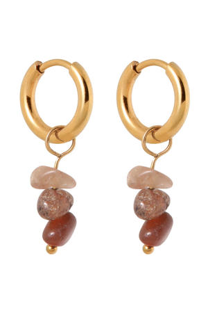 gold plated oorbellen Triple Rock Hoop