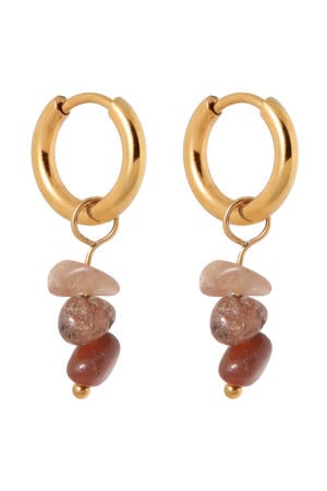 gold plated oorbellen Triple Rock Hoop