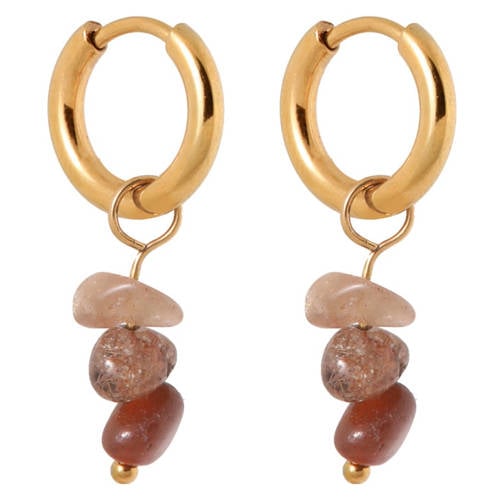 Label Kiki gold plated oorbellen Triple Rock Hoop afbeelding