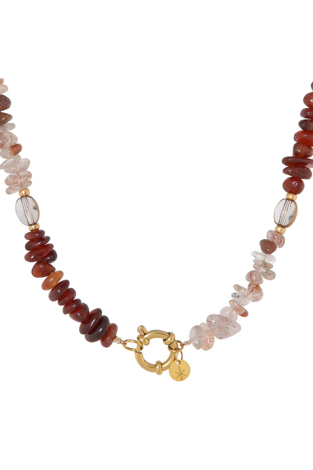 Label Kiki gold plated ketting Red Rock