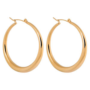gold plated oorbellen Golden Cirkel Hoops