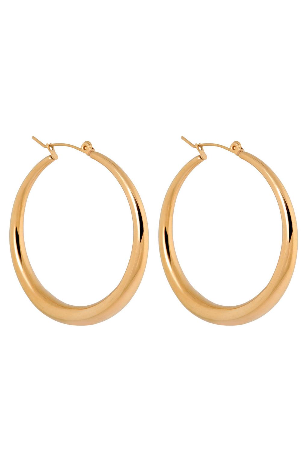 Label Kiki gold plated oorbellen Golden Cirkel Hoops