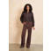 Lofty Manner wide leg regular waist casual broek bruin